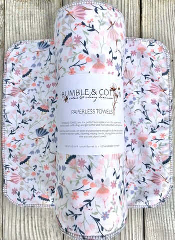 Flower Fairies Paperless Towels || Unpaper Towels || Eco Sustainable Zero Waste Kitchen