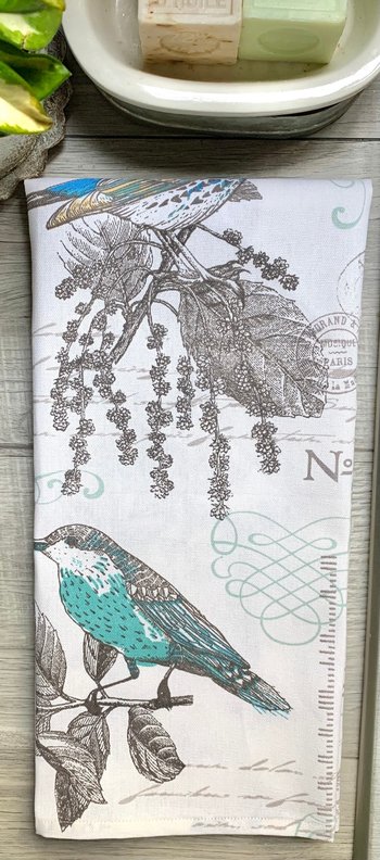 Birds and Botanics Chef Towel || Nature Inspired Kitchen Towel