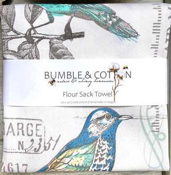 Birds and Botanics Chef Towel || Nature Inspired Kitchen Towel