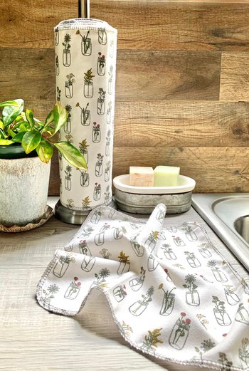 Mason Jar Flowers Paperless Towels 