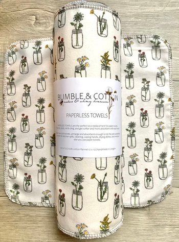 Mason Jar Flowers Paperless Towels 