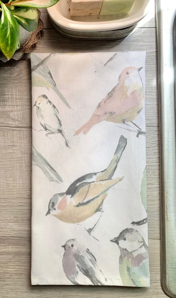 Birds on White Chef Towel || Nature Inspired Kitchen Towel