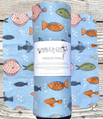 Fish Art Paperless Towels || Unpaper Towels || Eco Sustainable Kitchen