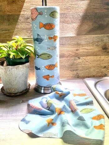 Fish Art Paperless Towels || Unpaper Towels || Eco Sustainable