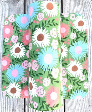 Flowers on sage green Paperless Towels || Unpaper Towels || Eco Sustainable