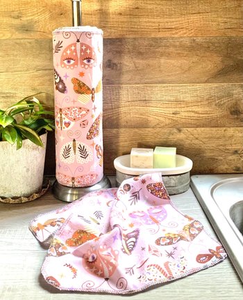 Butterfly BoHo Paperless Towels || Unpaper Towels || Eco Sustainable Kitchen 12x12 Sheets