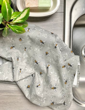 Bees on Grey Chef Towel || Nature Inspired Kitchen Towel