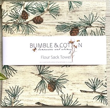 Pinecone Branches Chef Towel || Nature Inspired Kitchen Towel