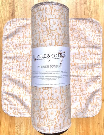 Wildlife Animals Paperless Towels || Unpaper Towels || Eco Kitchen Gift 12x12 Sheets