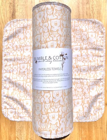 Wildlife Animals on white Paperless Towels || Wildlife Unpaper Towels || Eco-Sustainable Washable