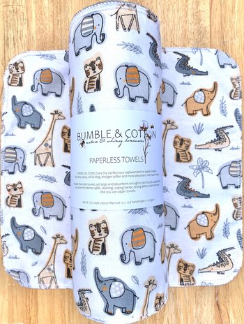 Beatrix Elephant (Series 2) Paperless Towels || Unpaper Towels || Eco Sustainable