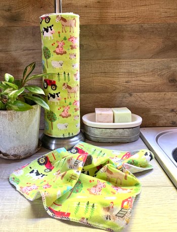 Farm Time Paperless Towels || Unpaper Towels || Eco Sustainable 12x12 Sheets