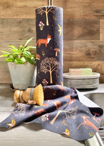 Woodland Animals Paperless Towels || Unpaper Towels || Eco Washable Paper Towels 12x12 Sheets