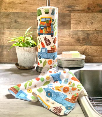 Farm Trucks Paperless Towels || Unpaper Towels || Eco Sustainable Kitchen 12x12 Sheets