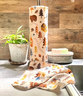 Cabin in the Woods Paperless Towels || Unpaper Towels || Eco Sustainable Zero Waste Kitchen 12x12 Sheets