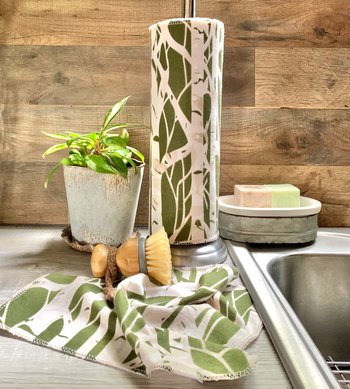 Trees Paperless Towels || Unpaper Towels || Eco Kitchen Gift Botanical || 12x12 Sheets