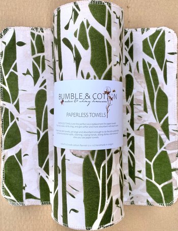 Trees Paperless Towels || Unpaper Towels || Eco Kitchen Gift Botanical || 12x12 Sheets