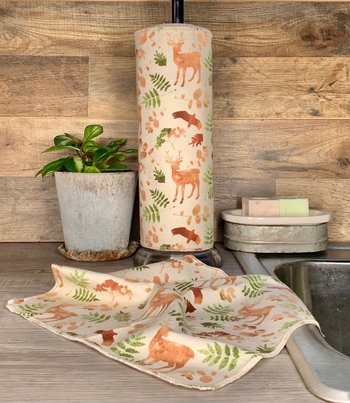 Wildlife & Ferns Paperless Towels || Unpaper Towels || Zero-Waste Kitchen Gift || 12x12 Sheets