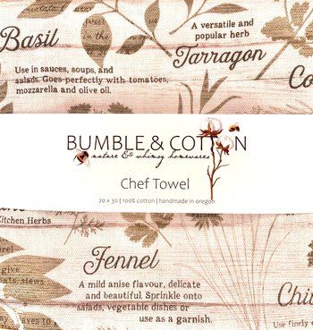 Garden Herbs Chef Towel || Nature Inspired Kitchen Towel