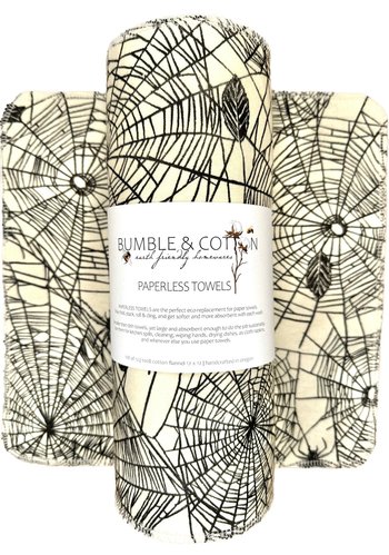 Spiderwebs Paperless Towels || Spooky Unpaper Towels || Eco Sustainable Kitchen
