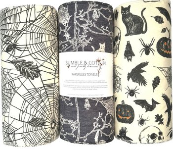 Spooky Trio Paperless Towels || Unpaper Towels || Zero Waste Halloween Kitchen