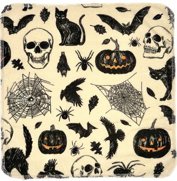 Spooky Skulls & Cats Paperless Towels || Spooky Unpaper Towels || Halloween Eco Sustainable Kitchen