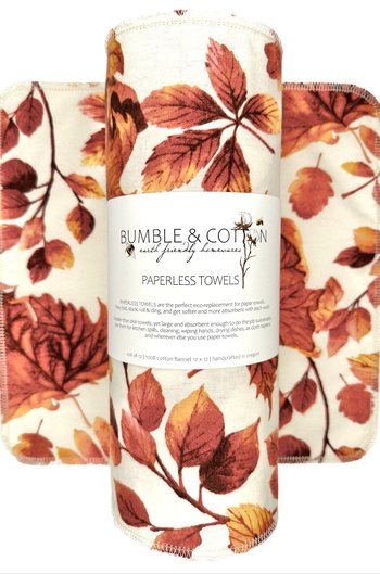 Fall Leaves Paperless Towels || Unpaper Towels || Eco Sustainable Zero Waste Kitchen