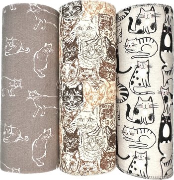 Cat Trio Paperless Towels || Unpaper Towels || Eco Kitchen Gift 12x12 Sheets