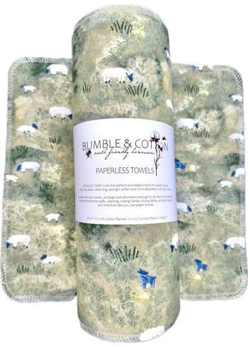 Sheep Paperless Towels || Unpaper Towels || Zero-Waste Eco Kitchen Gift 12x12 Sheets