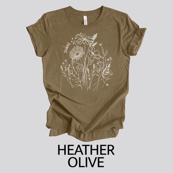 Wildflower Tee Shirt || Flower Lover Tee || Floral T-Shirt || Gender Neutral Gift