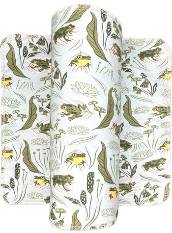 Frogs and Greens Paperless Towels || Unpaper Towels || Eco Sustainable Kitchen 12x12 Sheets