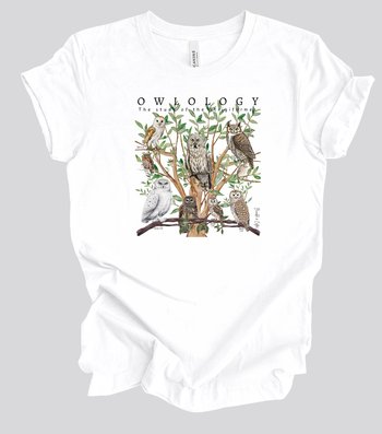 OWLOLOGY Tee Shirt || Owl T-Shirt || Wildlife Bird Eco T-shirt || Raptors Owls Strigiformes Gender Neutral Gift