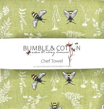 Bees on Green Chef Towel || Nature Inspired Kitchen Towel