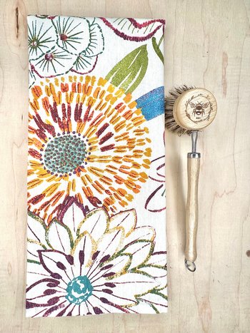 Sunset Floral Chef Towel || Nature Inspired Kitchen Towel