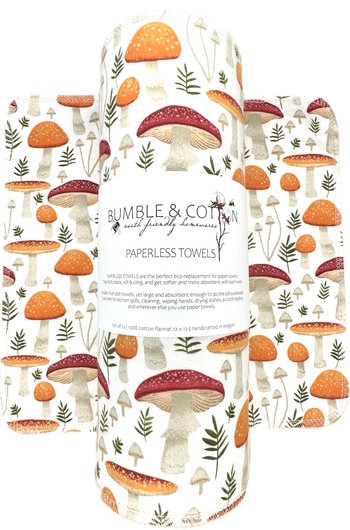 Mushroom Paperless Towels || Unpaper Towels || Eco-Friendly Kitchen Gift || 12x12 Sheets