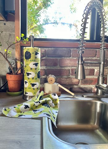 Sheepies Paperless Towels || Unpaper Towels 12x12 || Zero-Waste Eco Kitchen Gift || Sheep lovers gift