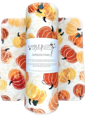 New Pumpkins Paperless Towels || Unpaper Towels || Eco-Friendly Fall Gift || 12x12