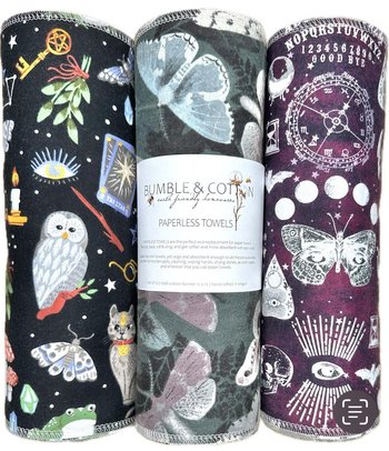 Spooky Magic Trio Paperless Towels || Unpaper Towels || Zero Waste Halloween Kitchen Gift