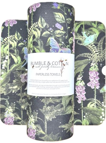 Luna Moth Garden Paperless Towels || Unpaper Towels || Eco-Friendly Gift || 12x12 Sheets