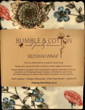 Beeswax CASSEROLE Wrap 13x20 || Plastic-free BAKING·DISH Wrap || Zero-waste Food Wrap