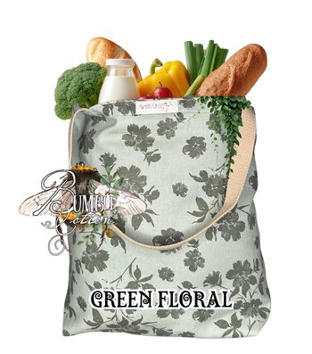 Handmade Botanical Cotton Tote Bag | Nature-Inspired Farmers Market Shopping Bag