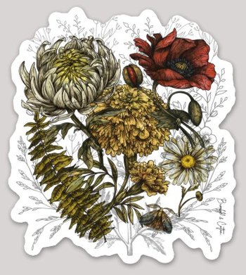 Fall Floral Sticker 