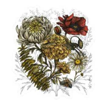 Fall Floral Sticker 