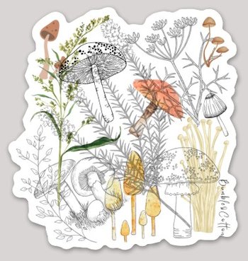 Mushroom Collage Sticker 