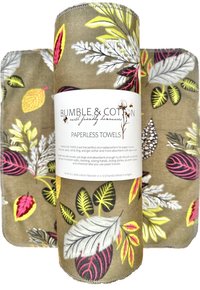 Leafy Paperless Towels || Reusable Paper Towels || Eco Kitchen Botanical Gift || Cloth Napkins 12x12 Sheets || Classic Collection