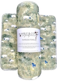 Sheep Paperless Towels || Unpaper Towels || Zero-Waste Eco Kitchen Gift 12x12 Sheets