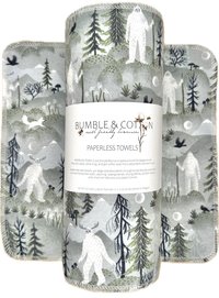 Yeti Winter Paperless Towels || Eco Sustainable Kitchen Gift || Sasquatch Reusable Paper Towels 12x12 Sheets || Classic Collection