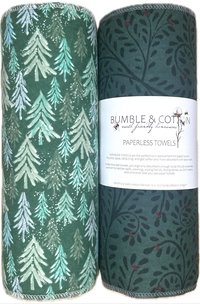 Winter Green Trio Paperless Towels || Reusable Paper Towels || Zero Waste Kitchen Gifts 12x12 Sheets || Classic Collection