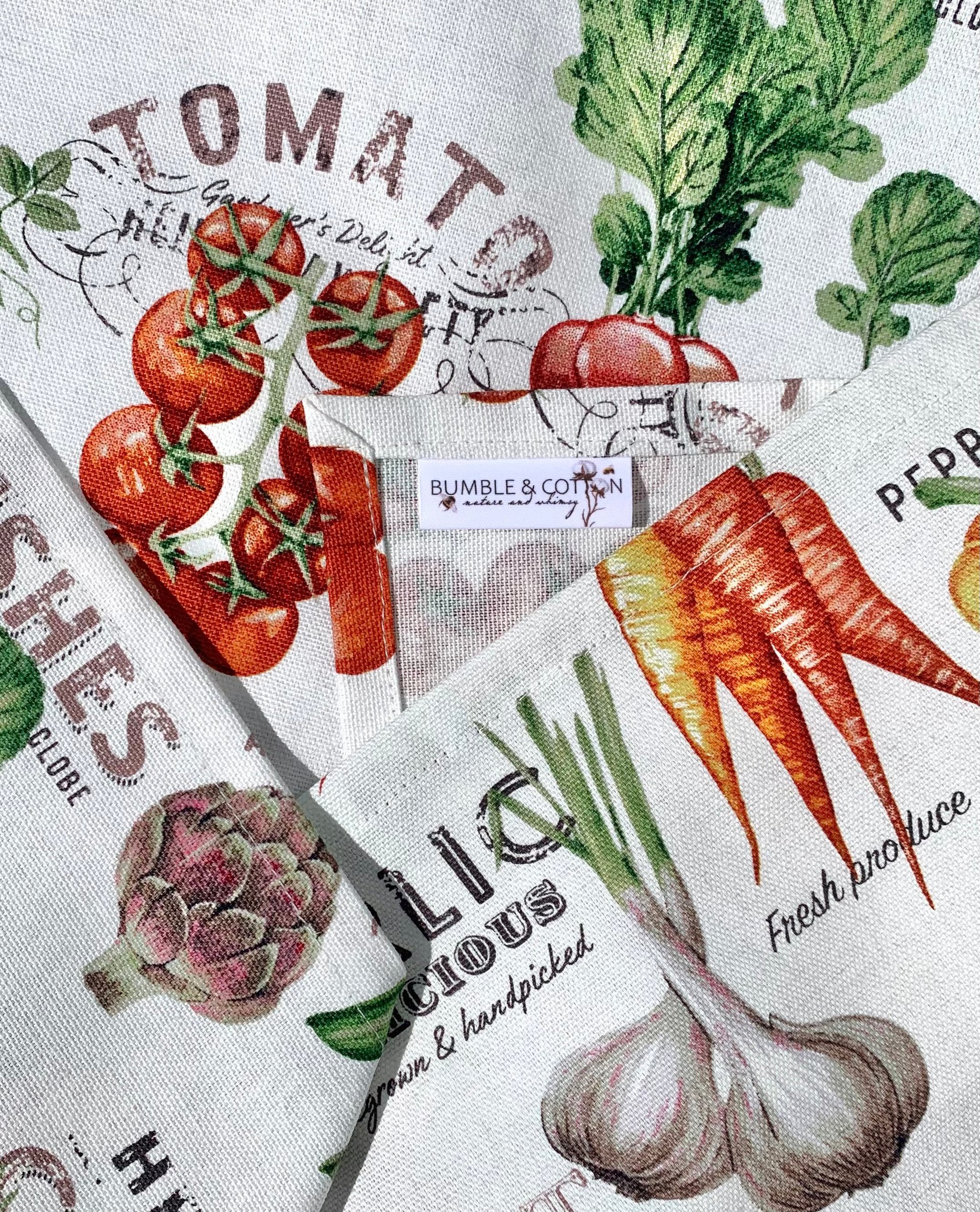 Garden Vegetables Chef Towel || Nature Inspired Kitchen Towel