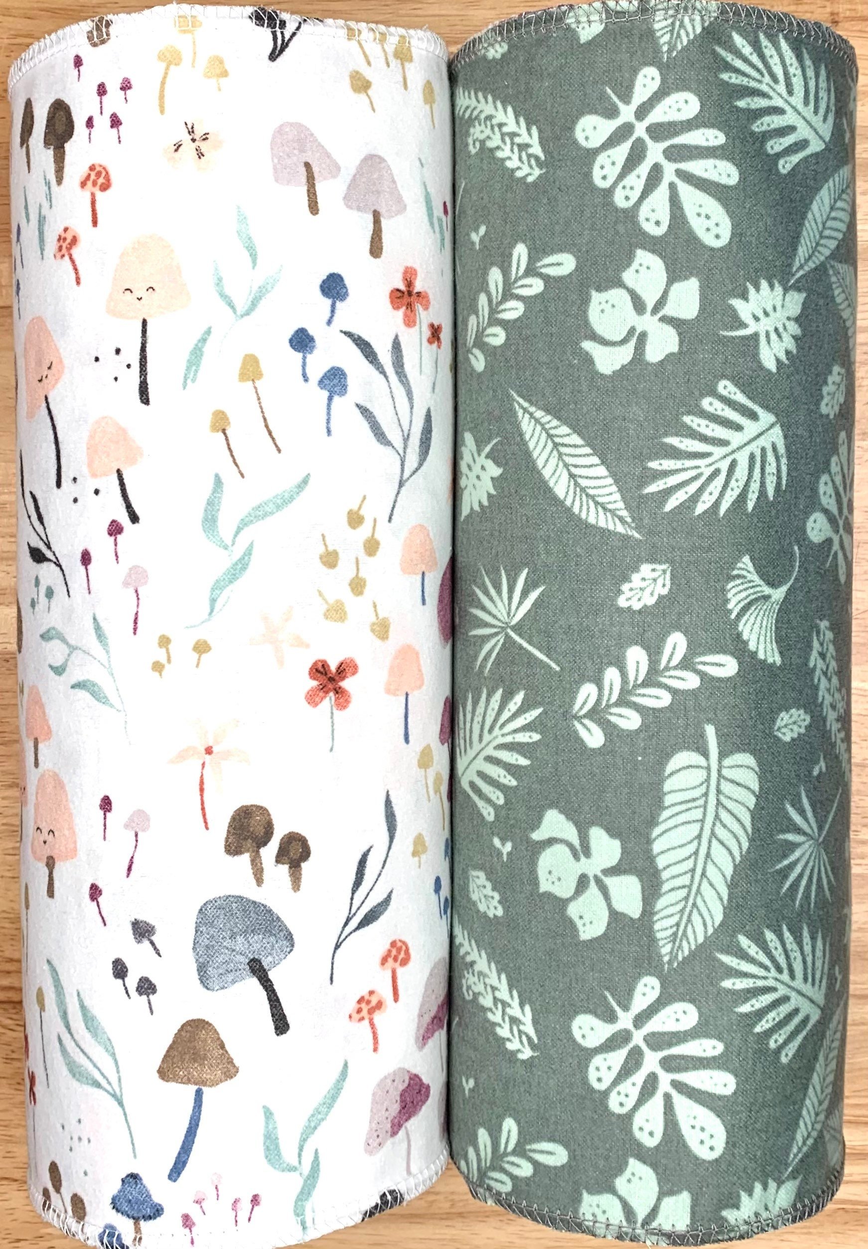 ORGANIC Trio Paperless Towels ||Mushrooms & Botanicals || Unpaper Towels || GOT Certified 12x12 Sheets || Eco-Friendly Gift